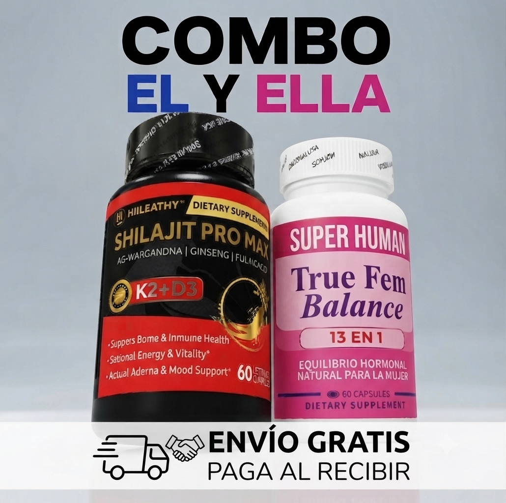 Combo Shilajit Pro Max + True Fem – Energía y Bienestar para los Dos