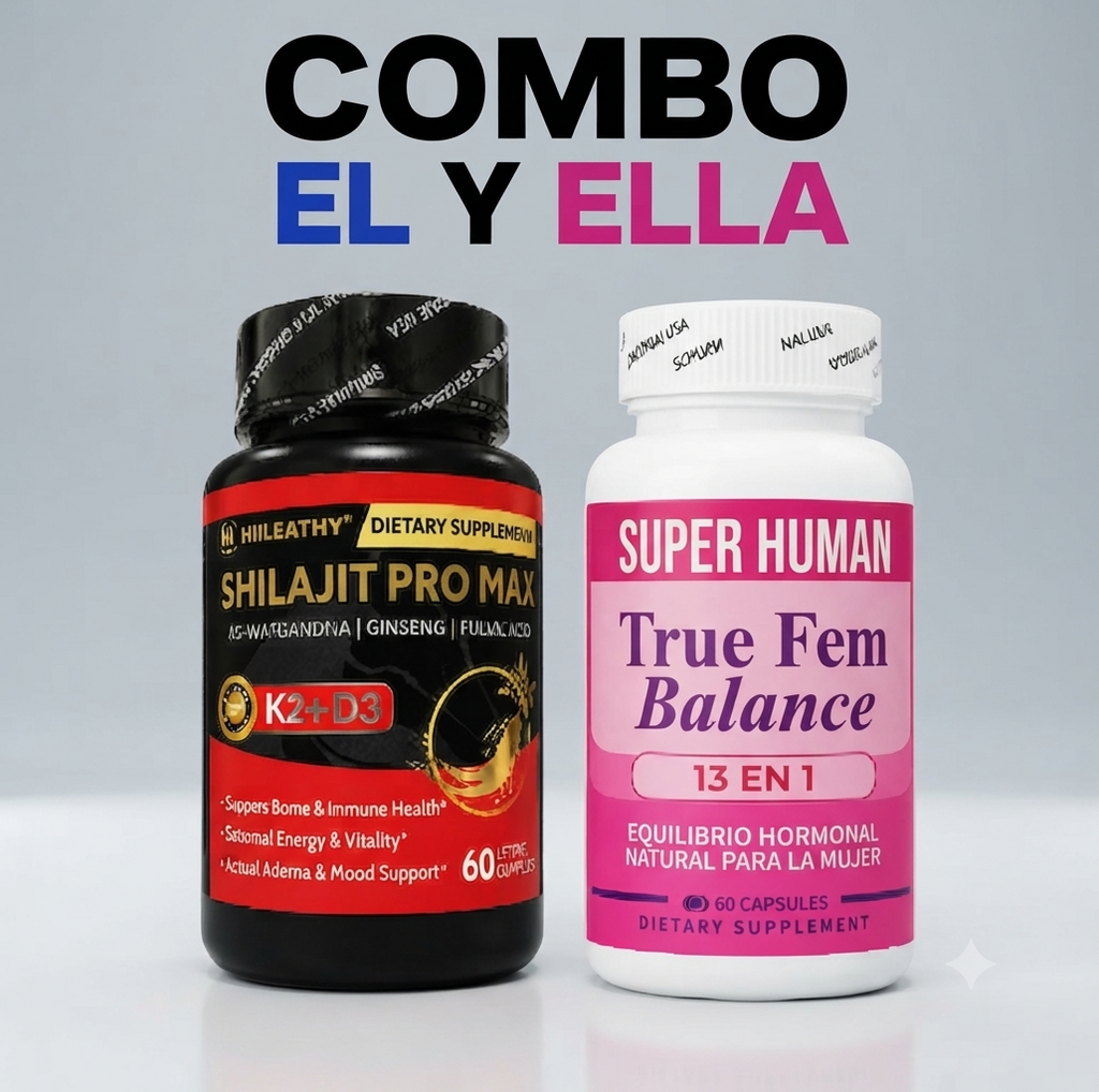 Combo Shilajit Pro Max + True Fem – Energía y Bienestar para los Dos